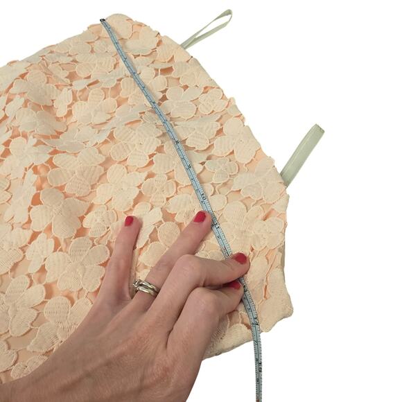 Shoshanna Blush Pink Lace Franklin Midi Dress Strapless Cocktail Formal Gown 6 - Picture 7 of 8